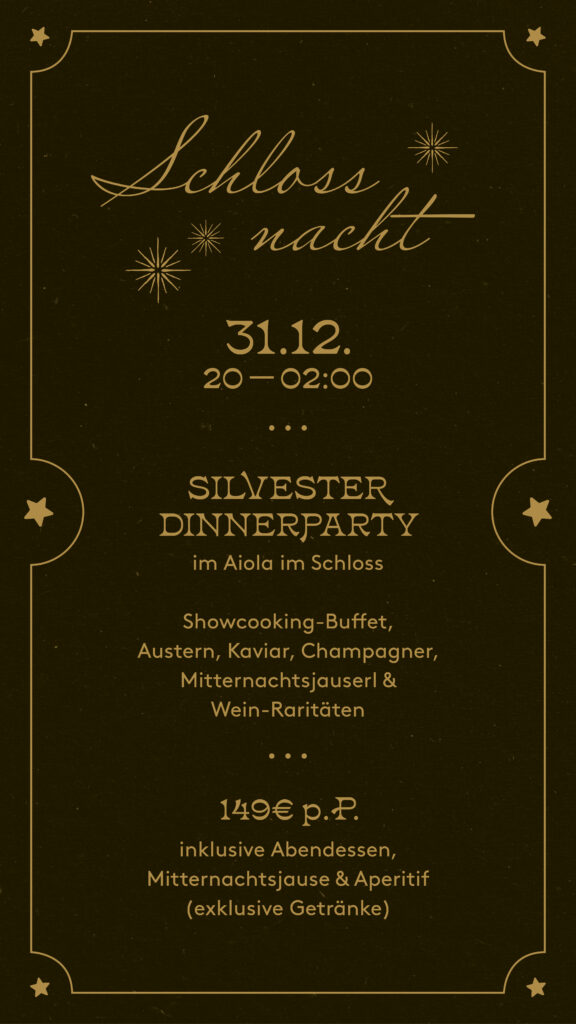 Silvester Dinner-Party im Schloss. am 31.12.2025 ab 20.00 Uhr.